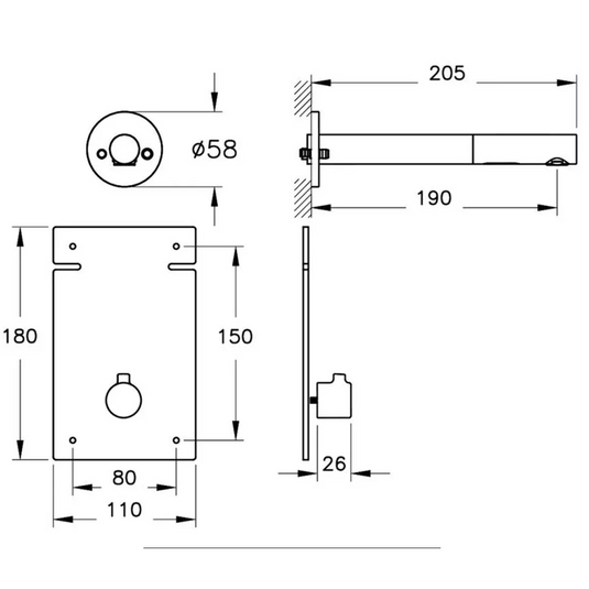 VitrA Origin Touch Free Wall Mounted Long Basin Mixer (Mains) - Soft Copper - A4711129 - Envy Bathrooms Ltd