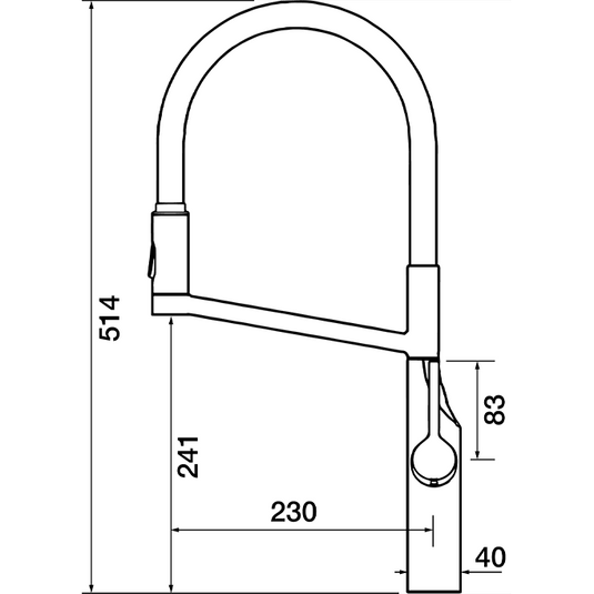 Clearwater Alasia Pro Single Lever Pull Out Kitchen Sink Mixer Tap - Brushed Nickel - ALA30BN