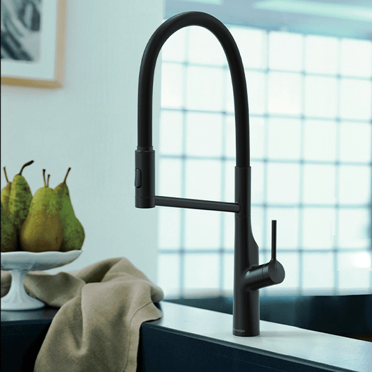 Clearwater Alasia Pro Single Lever Pull Out Kitchen Sink Mixer Tap - Matt Black - ALA30MB