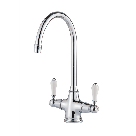 Clearwater Alrisha Twin Lever Monobloc Kitchen Sink Mixer Tap - Chrome - ALR2CP