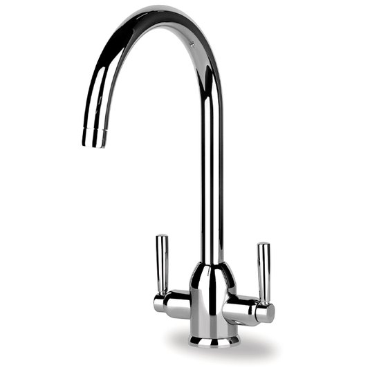 Clearwater Alzira C Twin Lever Monobloc Kitchen Sink Mixer Tap - Chrome - ALZCP