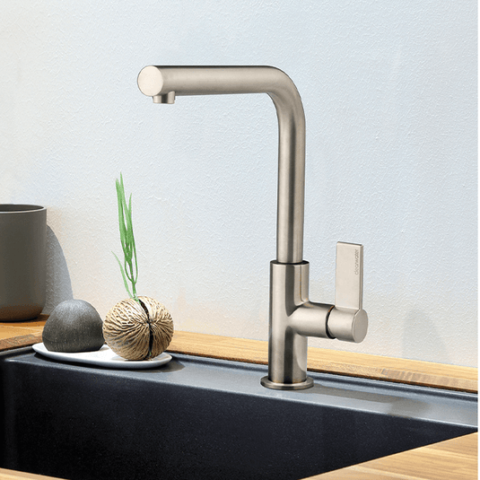 Clearwater Auriga Single Lever Monobloc Kitchen Sink Mixer Tap - Brushed Nickel - CW00114BN