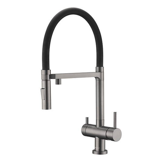 Clearwater Bellatrix Filtered Water Pull Out Kitchen Sink Mixer Tap - Gun Metal - BE7GM