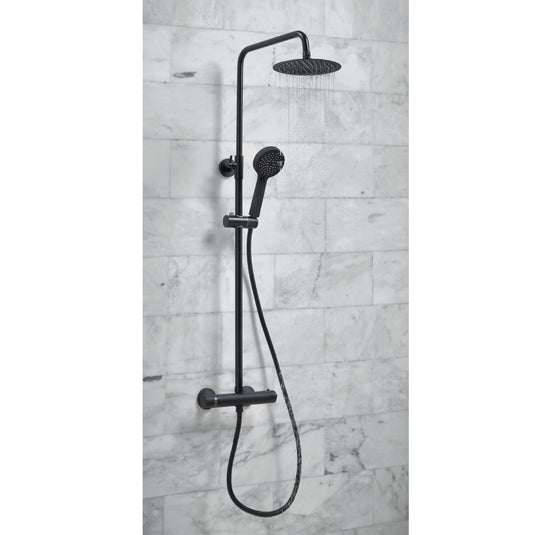 Scudo Mono Middleton Shower PLUS Adjustable round rigid riser shower - Black - BLACK010ORB