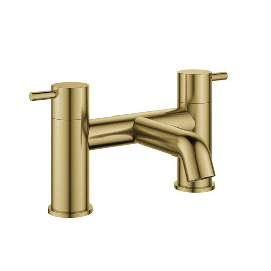 Flova Levo 2-Hole Deck Mounted Bath Filler Tap – Brushed Brass - BRB-LVBF