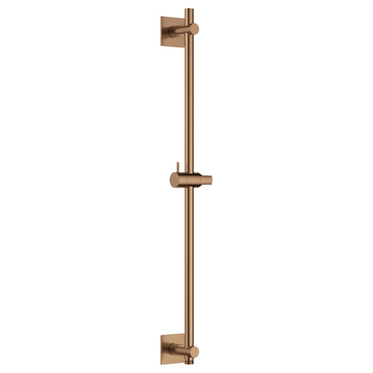Flova Slide Rail With Integral Wall Outlet – Square Plate – Brushed Bronze - BRO-LVSSWO-SQ
