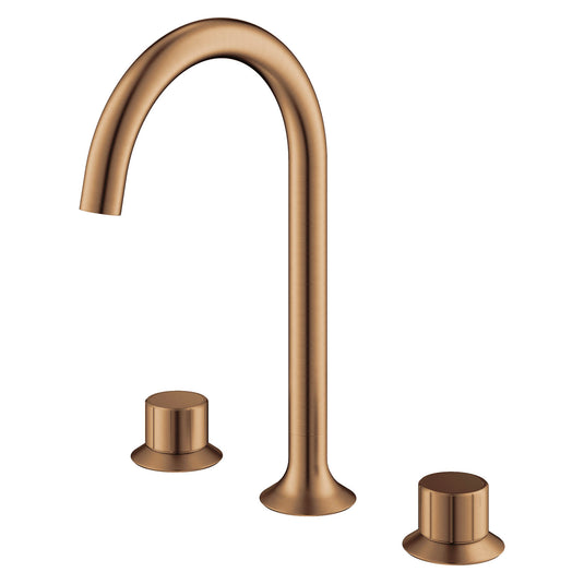 Flova Moonlight 3-Hole Deck Mounted Basin Mixer Tap – Brushed Bronze - BRO-ML3HBAS