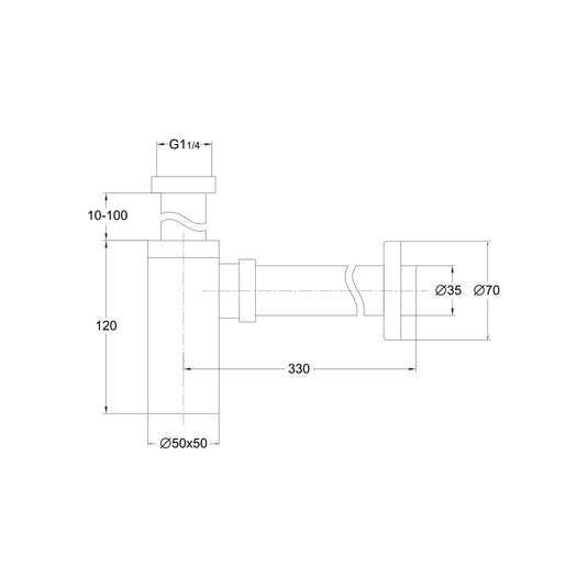 Scudo Square Bottle Trap - Chrome - BT03