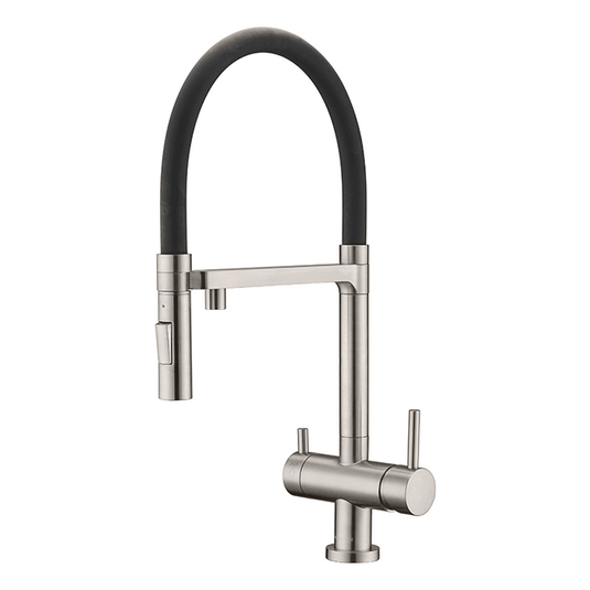 Clearwater Bellatrix Filtered Water Pull Out Kitchen Sink Mixer Tap - Brushed Nickel - BE5BN