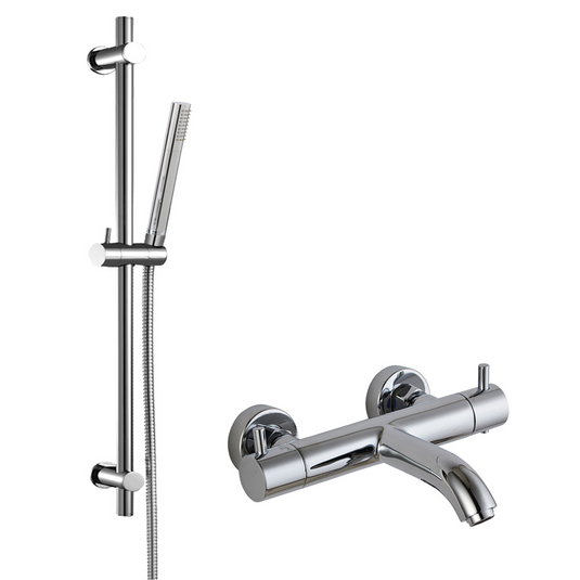 JTP Bath Shower Mixer with Slider Rail |  Chrome |  COM032