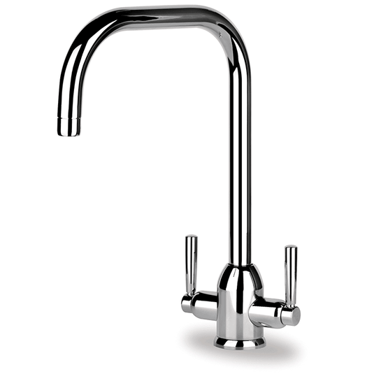 Clearwater Alzira U Twin Lever Monobloc Kitchen Sink Mixer Tap - Chrome - CAMCP