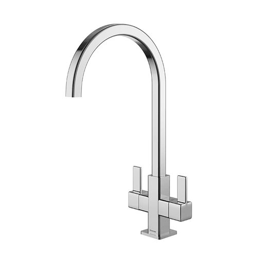 Clearwater Cherika C Twin Lever Monobloc Kitchen Sink Mixer Tap - Chrome - CHE2CP