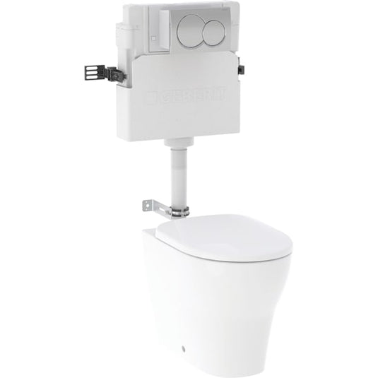 Geberit Selnova Back To Wall Toilet Pack with Pan, Frame, Flush & Seat | 118.363.21.2