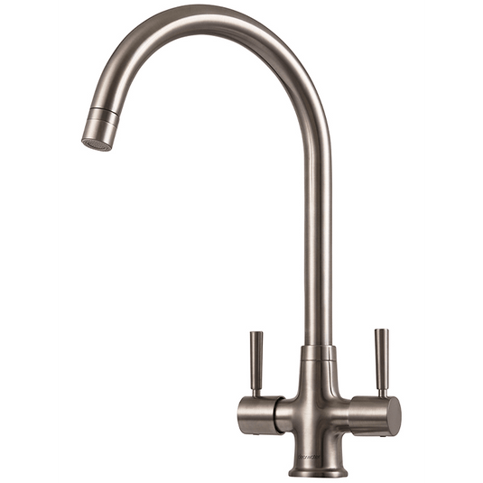 Clearwater Davina Dual Lever Twist & Spray Monobloc Kitchen Sink Mixer Tap - Brushed Nickel - DA20BN