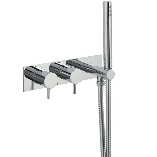 JTP Fonti Thermostatic 2 Outlet Shower Valve With Handset & Designer Handles |  Chrome |  DH5868