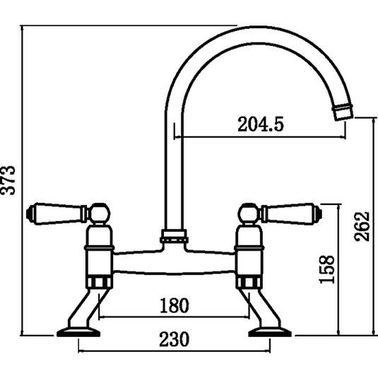 Clearwater Dephini Twin Lever Monobloc Kitchen Sink Mixer Tap - Chrome - DE2CP