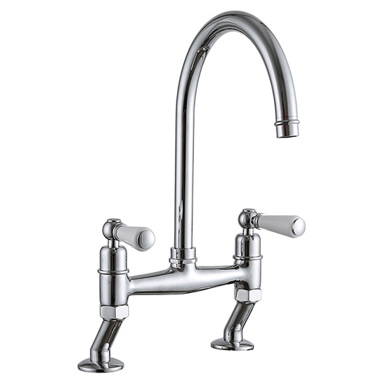 Clearwater Dephini Twin Lever Monobloc Kitchen Sink Mixer Tap - Chrome - DE2CP