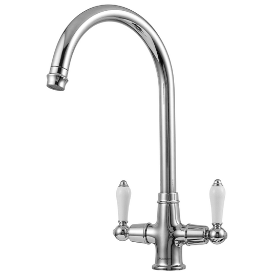 Clearwater Elegance C Twin Lever Twist & Spray Monobloc Kitchen Sink Mixer Tap - Chrome - EL20CP