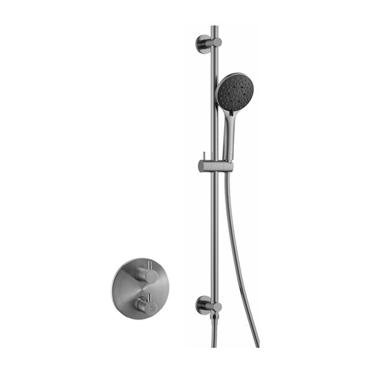 Flova Levo Round Shower Pack With Slide Rail – Gun Metal - GM-LV1PK1-RO
