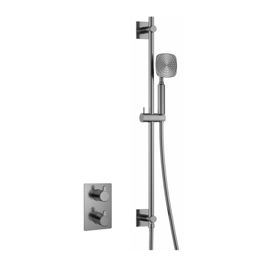 Flova Moonlight Square Shower Pack With Slide Rail – Gun Metal - GM-ML1PK1-SQ
