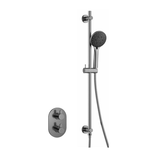 Flova Smart Round Shower Pack With Slide Rail – Gun Metal - GM-SM1PK1-RO
