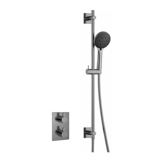 Flova Smart Square Shower Pack With Slide Rail – Gun Metal - GM-SM1PK1-SQ