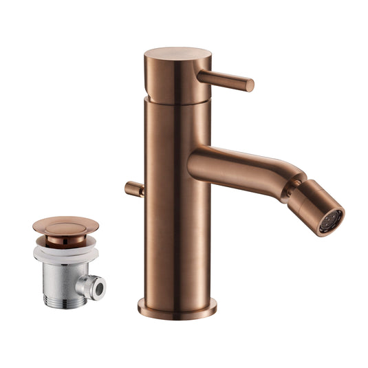 JTP VOS Brushed Bronze Single Lever Bidet Mixer Tap with Pop Up Waste | 21213BRZ