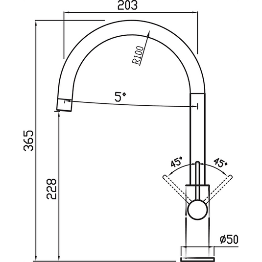 Clearwater Jovian C Single Lever Monobloc Kitchen Sink Mixer Tap - Brushed Nickel - JO4BN