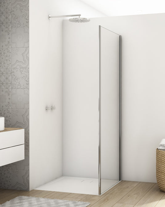 Kudos Divera 700mm Wetroom / Side  Panel - Chrome (incl. wall profile) - K22F10705007-0001