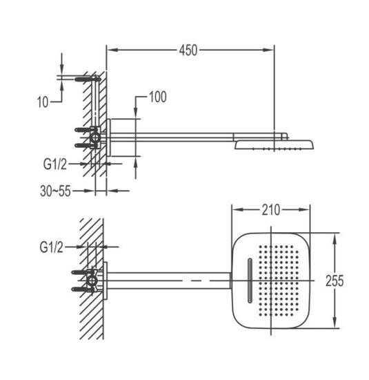 Flova Design 3-Function Rainshower With Waterfall And Rainstream - KI012A