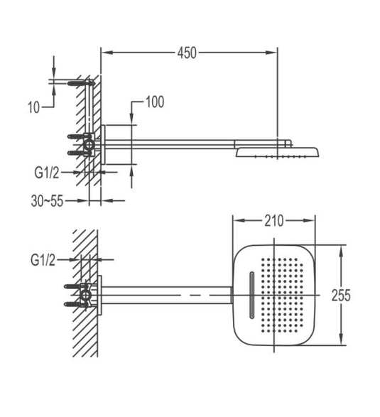 Flova Design 2-Function Rainshower With Rain Stream - KI012