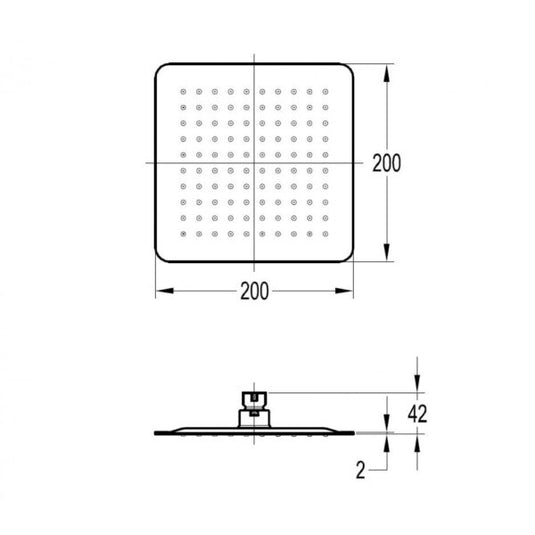 Flova 200mm Slimline Rainshower - KI015