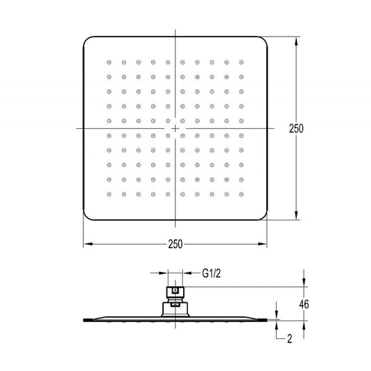 Flova 250mm Slimline Rainshower - KI015A
