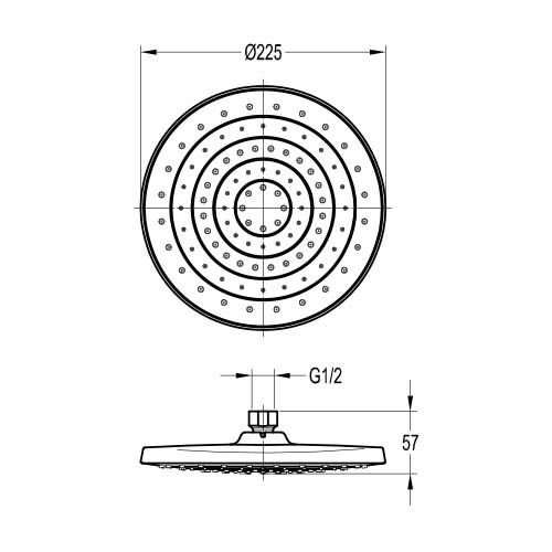 Flova 225mm ABS Rainshower – Diamond Chrome - KI020B