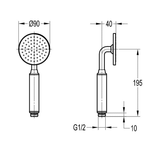 Flova Round Pressure Boost Handshower – Brushed Bronze - BRO-KI575A