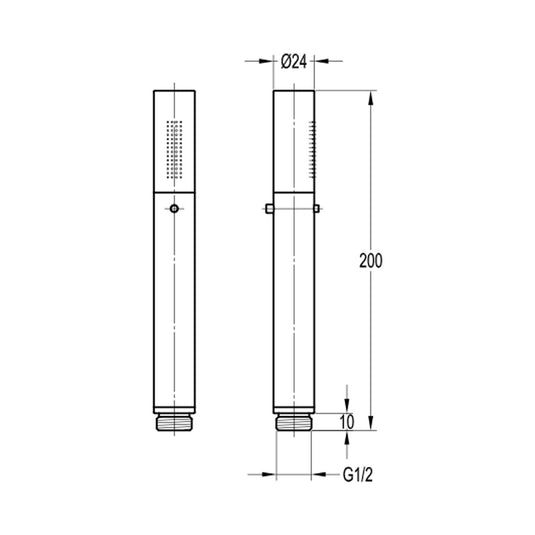 Flova Solid Brass Pencil Handshower – Gun Metal - GM-KI036