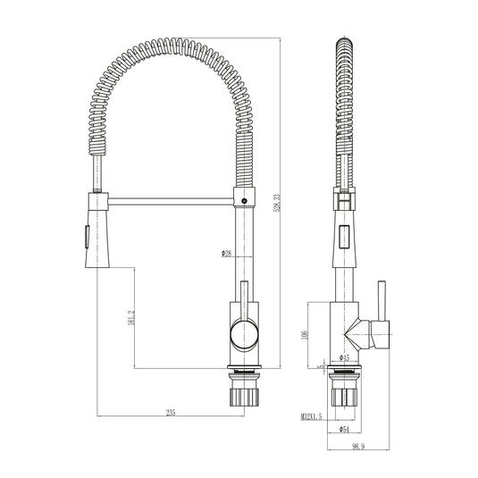 Scudo Tirare Hole Kitchen Tap 1TH - Chrome - KT38