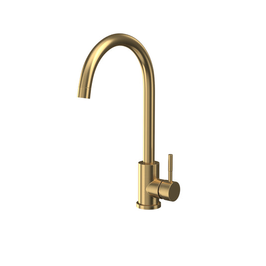 Scudo Manhattan Hole Kitchen Mixer Tap 1TH - Brushed Brass - KT44