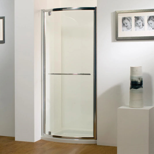 Kudos Original Bowed Pivot Shower Door Silver 900mm