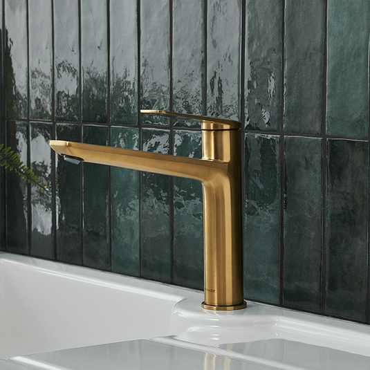 Clearwater Levant Single Lever Monobloc Kitchen Sink Mixer Tap - Brushed Brass - LEV10BB