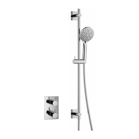 Flova Levo Square Shower Pack With Slide Rail – Diamond Chrome - LV1PK1-SQ