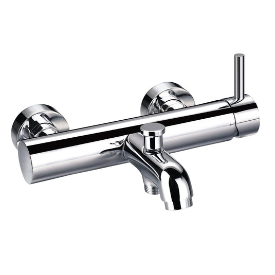 Flova Levo Wall Mounted Manual Single Lever Bath And Shower Mixer Tap With Hand Shower Set - LVSLBSM