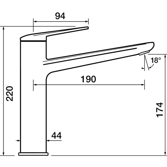 Clearwater Levant Single Lever Monobloc Kitchen Sink Mixer Tap - Brushed Nickel - LEV10BN