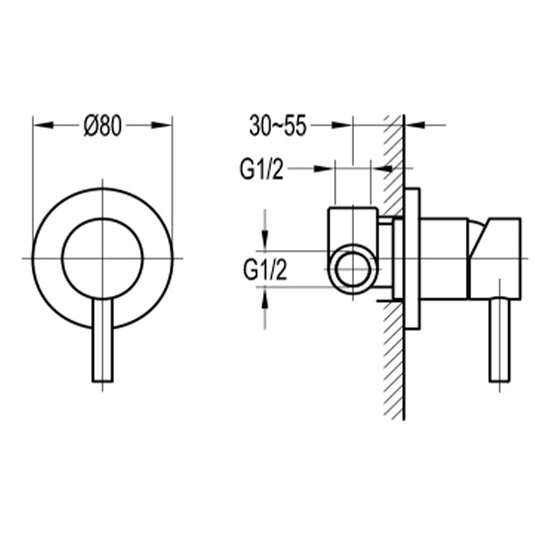 Flova Levo Single Outlet Manual Mixer – Brushed Nickel - BN-LVSHVOS