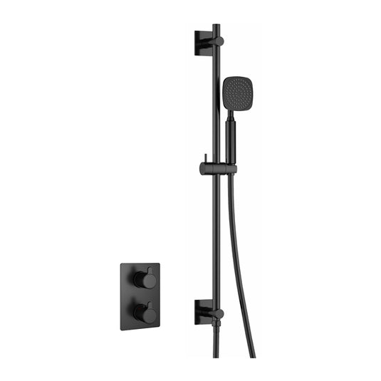 Flova Moonlight Square Shower Pack With Slide Rail – Matt Black - MB-ML1PK1-SQ