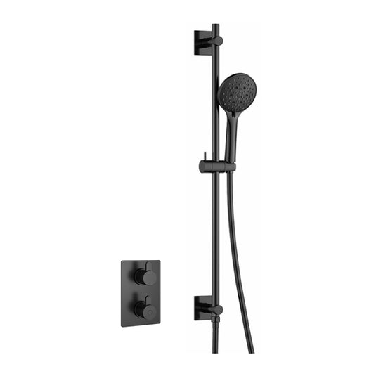 Flova Smart Square Shower Pack With Slide Rail – Matt Black - MB-SM1PK1-SQ