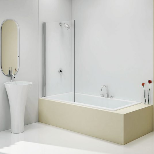 Merlyn Ionic 800 x 1400mm Hinged Square Bath Screen - MB12