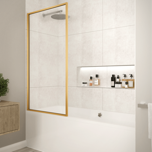 Merlyn Brushed Bronze Framed Fixed Bath Screen - MB14FBBZ