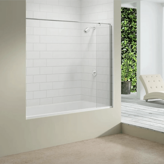 Merlyn Ionic 300 x 1800mm Curtain Rail Bath Screen - MB5A