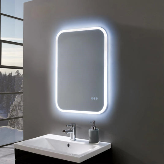 Oceana Glamour 600mm LED Square Mirror - Chrome